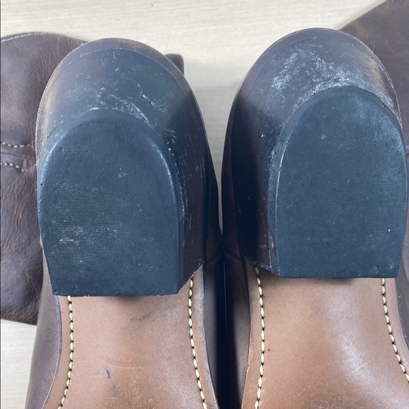 Laredo Brown Cowboy Western Boots Smooth Oiled Leather - Picture 9 of 11